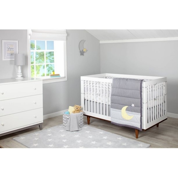 Little Love by NoJo Secure Me Crib Liner, Gray Chevron Print - Picture 2 of 3